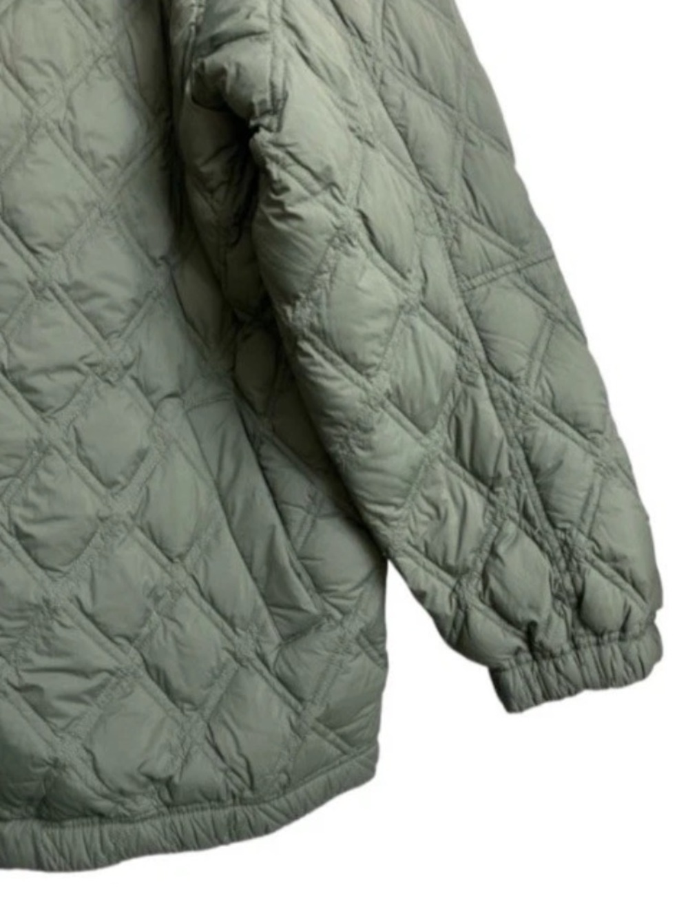 MARINE LAYER Marina Quilted  Down Oversized Bomber Olive Zip Jacket Pockets Sz M - Picture 7 of 15